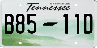 TN license plate B8511D