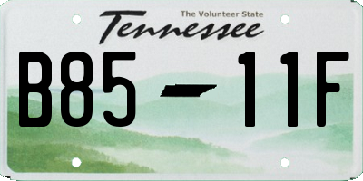 TN license plate B8511F