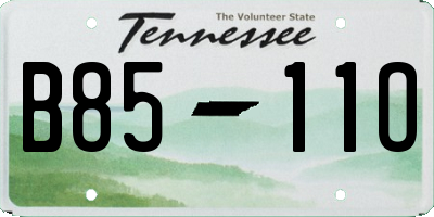 TN license plate B8511O