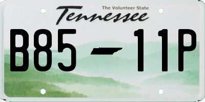 TN license plate B8511P