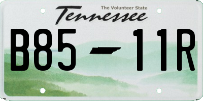 TN license plate B8511R