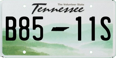 TN license plate B8511S