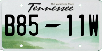 TN license plate B8511W