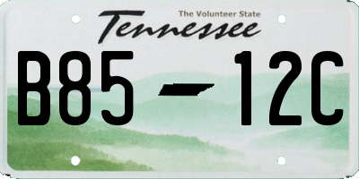 TN license plate B8512C
