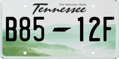 TN license plate B8512F