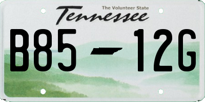 TN license plate B8512G