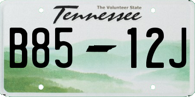 TN license plate B8512J
