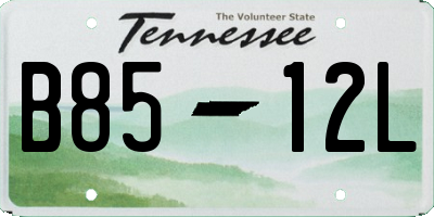 TN license plate B8512L