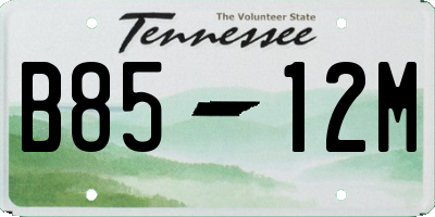 TN license plate B8512M