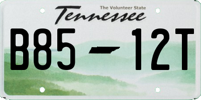 TN license plate B8512T