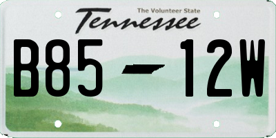 TN license plate B8512W