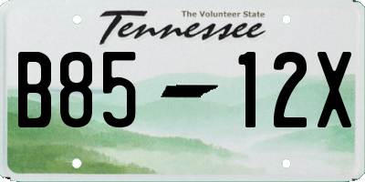 TN license plate B8512X