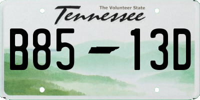 TN license plate B8513D