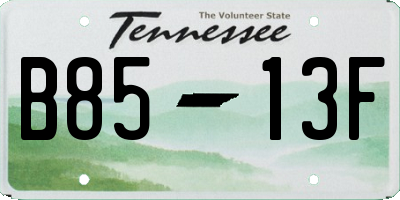 TN license plate B8513F