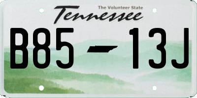 TN license plate B8513J