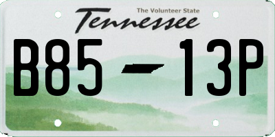 TN license plate B8513P