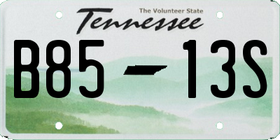TN license plate B8513S