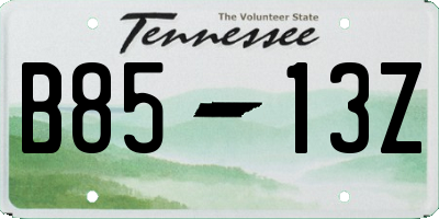 TN license plate B8513Z