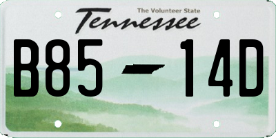 TN license plate B8514D