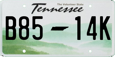 TN license plate B8514K