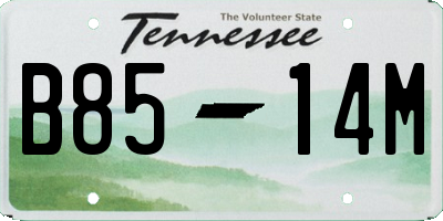 TN license plate B8514M