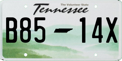 TN license plate B8514X