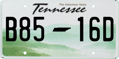 TN license plate B8516D
