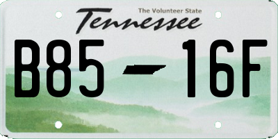 TN license plate B8516F