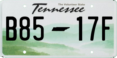 TN license plate B8517F