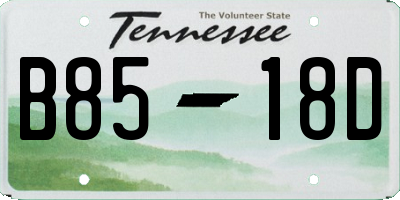 TN license plate B8518D