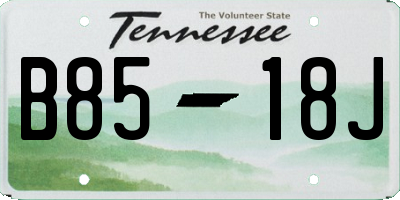 TN license plate B8518J