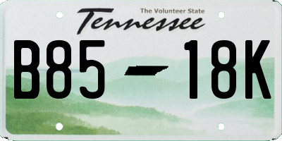 TN license plate B8518K