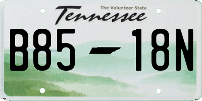 TN license plate B8518N