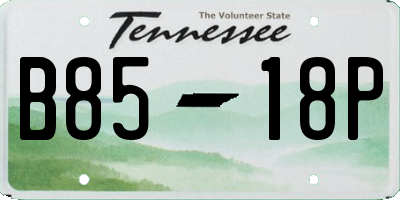 TN license plate B8518P