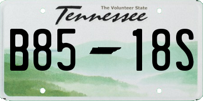 TN license plate B8518S