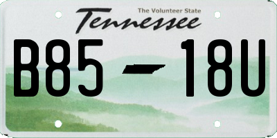 TN license plate B8518U
