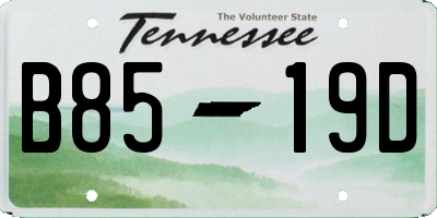 TN license plate B8519D