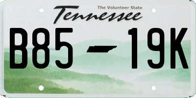 TN license plate B8519K