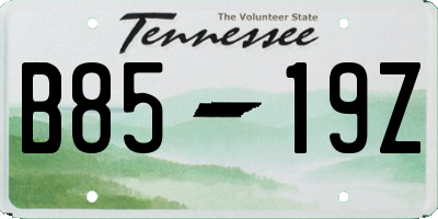 TN license plate B8519Z