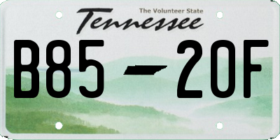 TN license plate B8520F