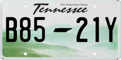 TN license plate B8521Y