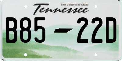 TN license plate B8522D