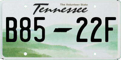 TN license plate B8522F