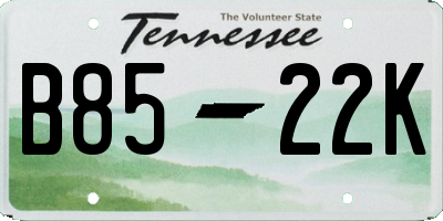 TN license plate B8522K