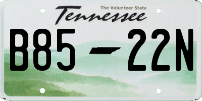 TN license plate B8522N