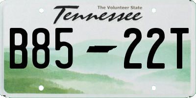 TN license plate B8522T