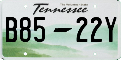 TN license plate B8522Y