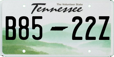 TN license plate B8522Z