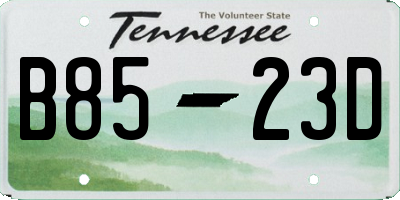 TN license plate B8523D