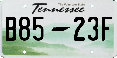 TN license plate B8523F